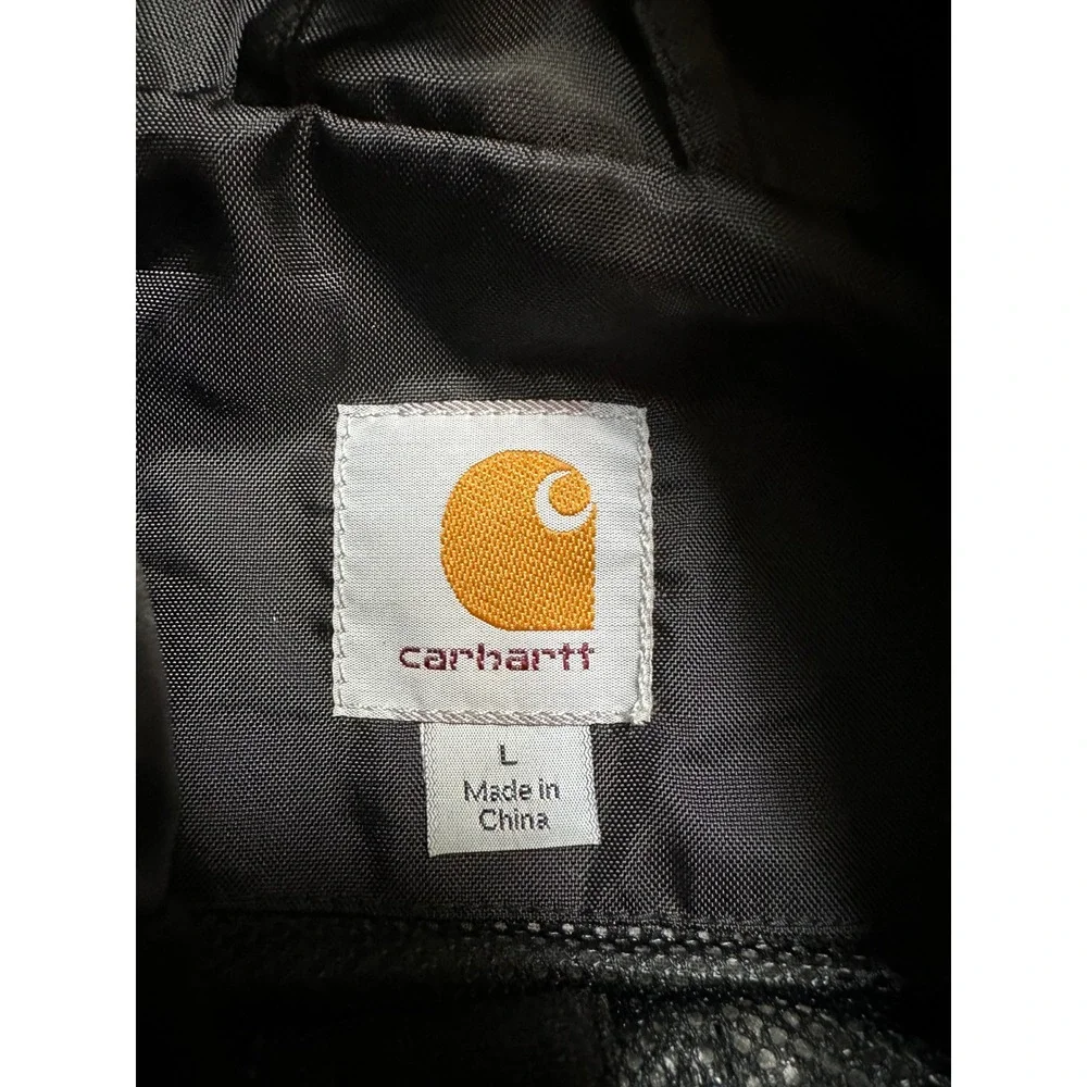 Carhartt Mens J305 BLK Black Nylon Hooded Jacket Coat Mesh Lined Size Large - Picture 5 of 7